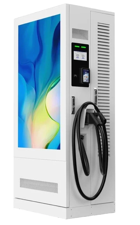 GO charging unit from the side, showing the card payment terminal and charging cable